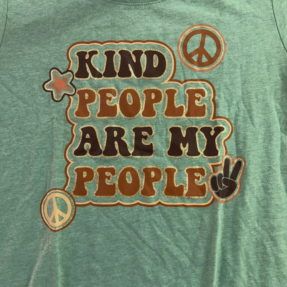 The Children's Place Girls 16 Pink Green Kind People Are My People T-Shirt Lot 2